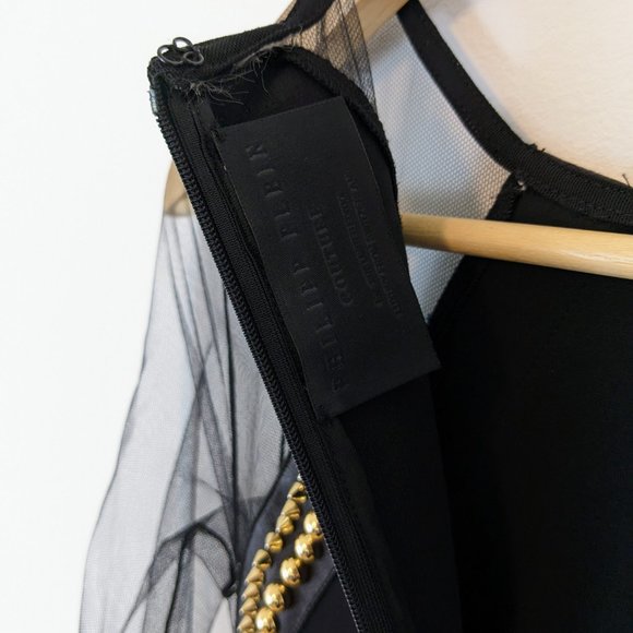 Philipp Plein Couture Limited Edition Black Dress Mesh Studs Leather - Picture 11 of 15